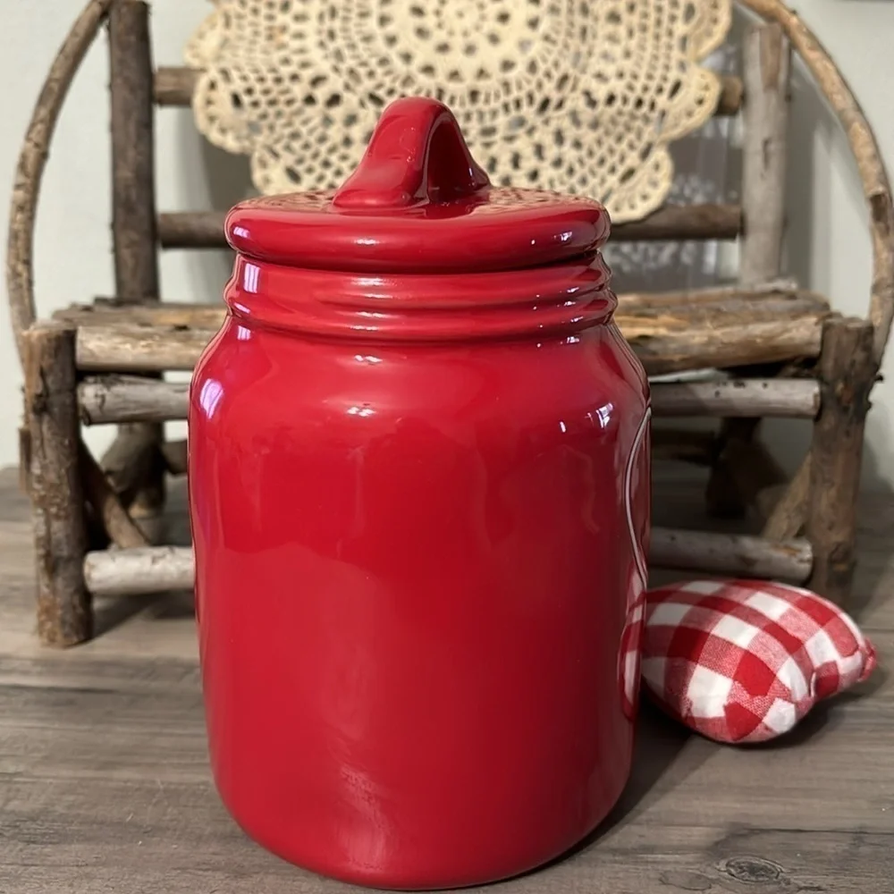 NWT RAE DUNN RED HEART BABY CANISTER